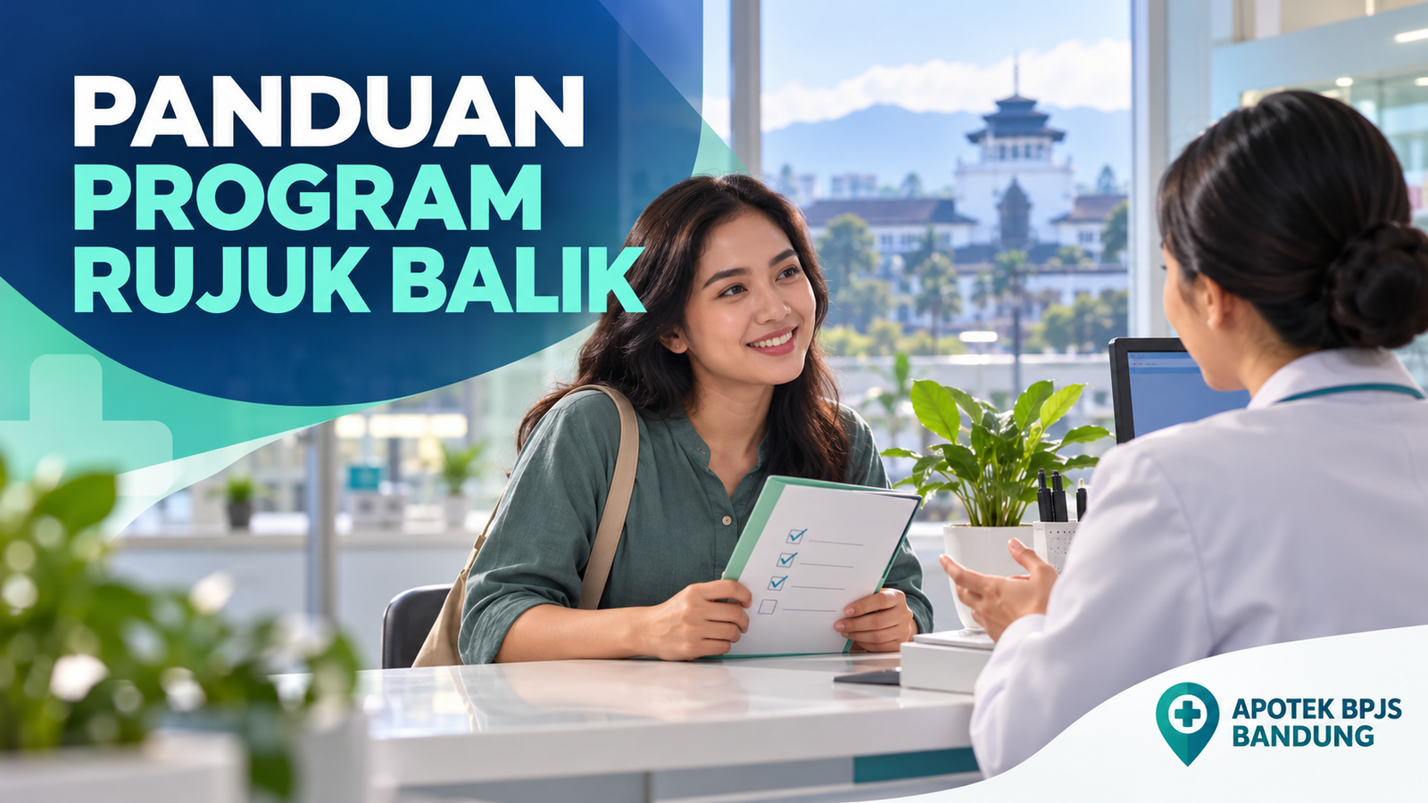 Ilustrasi panduan Program Rujuk Balik dan pertanyaan untuk apotek di Bandung