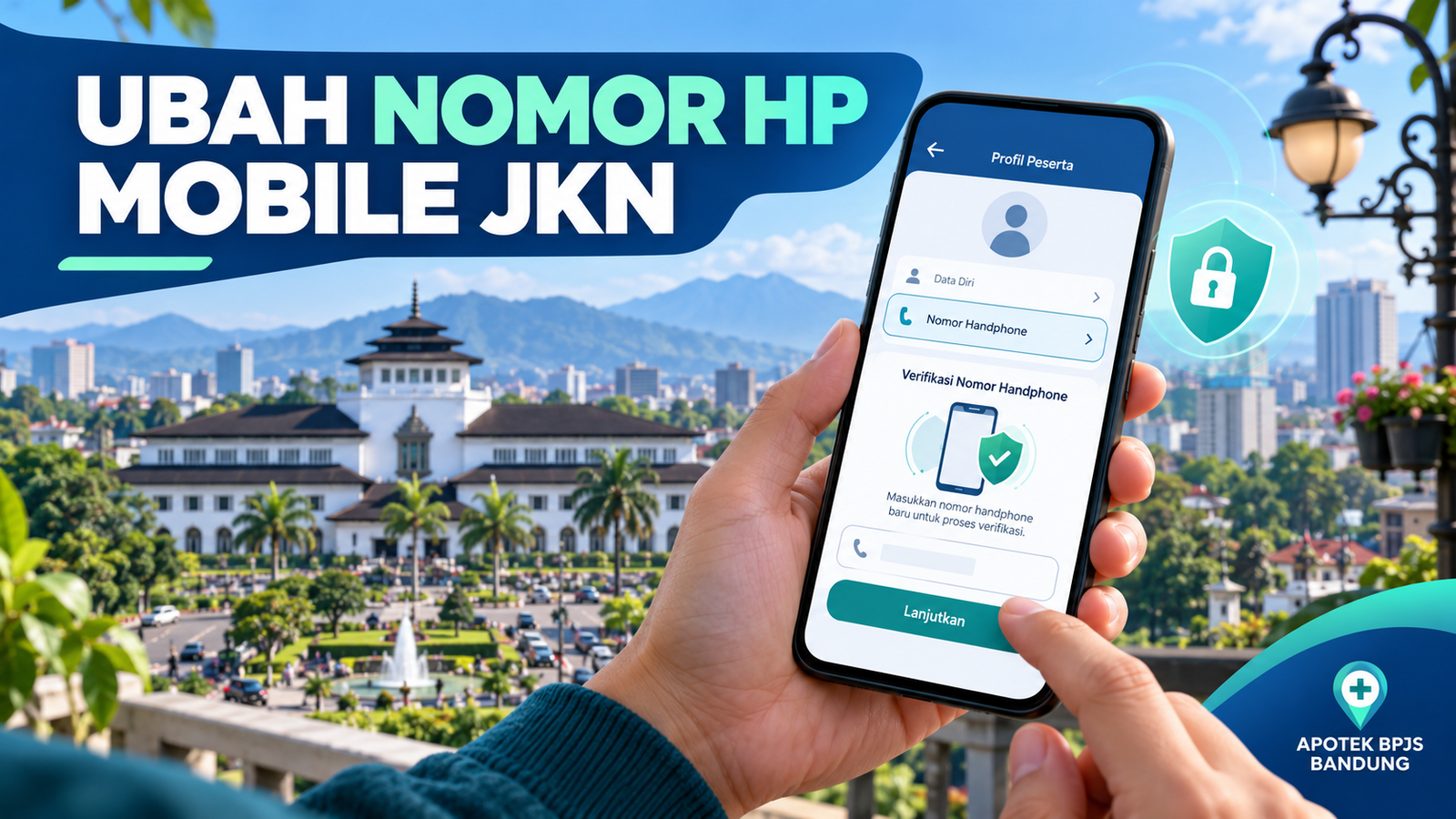 Ilustrasi pembaruan nomor HP peserta secara aman di Mobile JKN